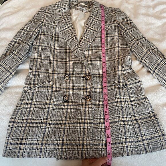 Veronica Beard Oria Checked Double Breasted Plaid Blazer Jacket - Size 2 - Picture 15 of 16